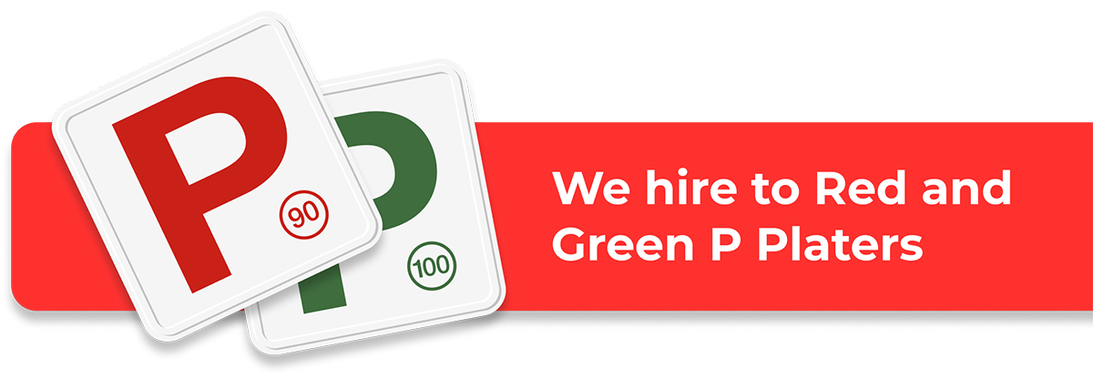 Car Hire Red Green P Platers